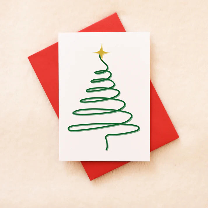 Simple Christmas Tree A Very Merry Christmas - Greeting card