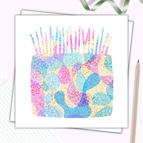 Birthday Cake Celebration - Square card