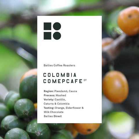 Bailies Coffee - COLOMBIA COMEPCAFE WASHED SINGLE ORIGIN  - 250g Wholebean Coffee