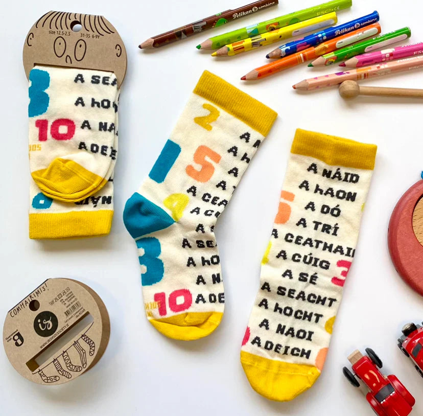 Let's Count / Comhairimis - Kids Socks - Irish Socksciety