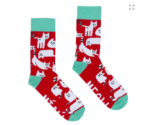 Meow - Mens Socks Size 8 - 12