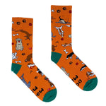 Dog Mad / Madra Mad Orange - Mens Socks Size 8-12