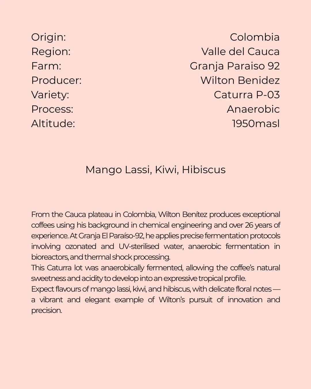 Granja Paraiso 92 Caturra | Colombia | Filter 200g