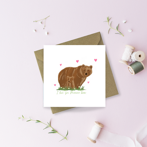 I love you Mumma bear Greetings Card