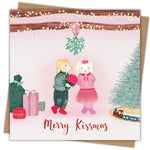 Merry kiss as Christmas card