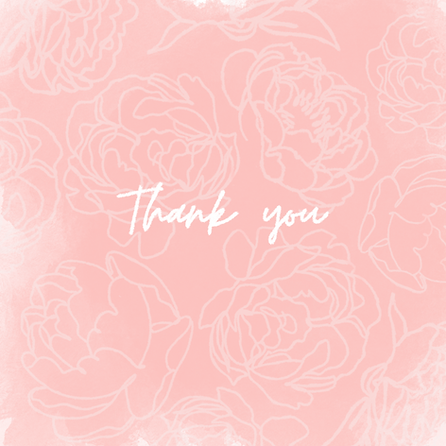Thank You - Pink Flowers