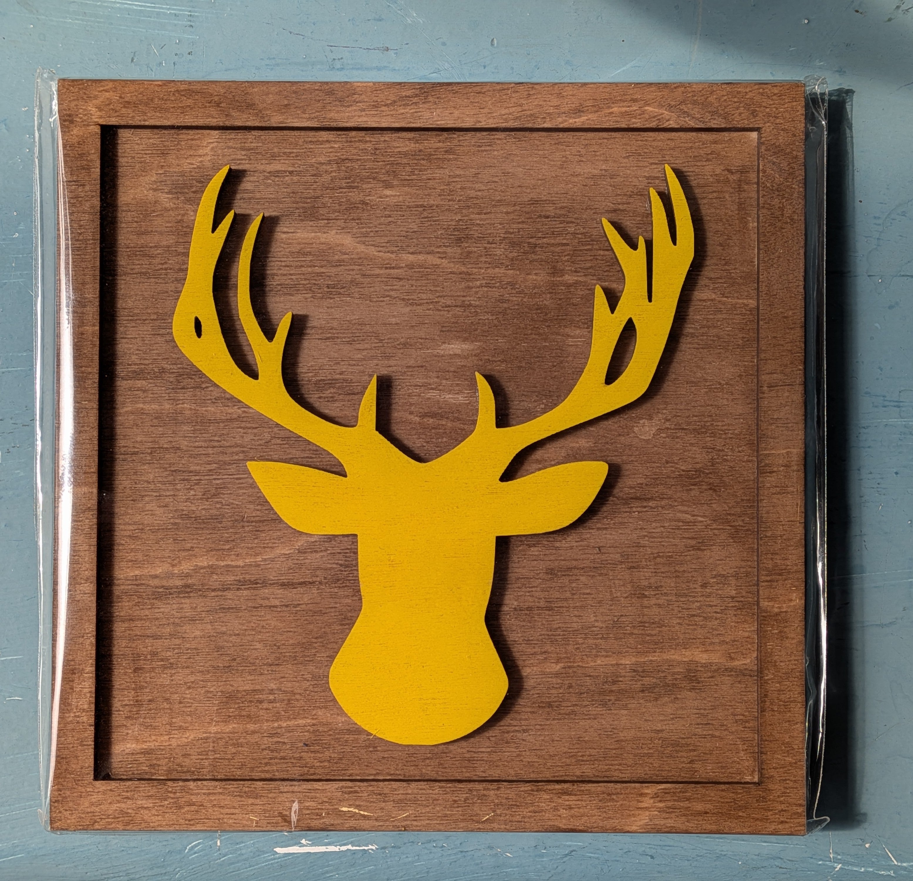 Mini Stag Wooden Art - Freestanding Frame