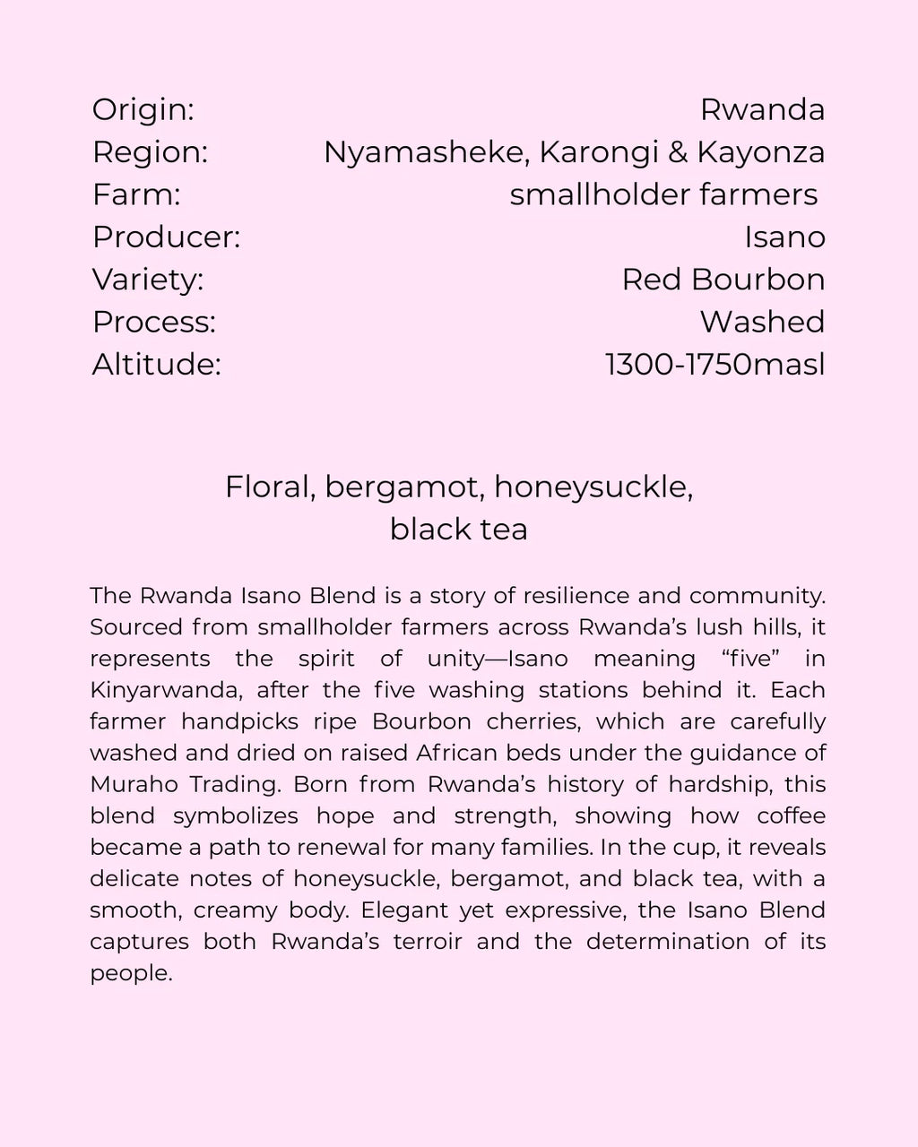 Isano | Rwanda | Blind Monkey Coffee | 250g