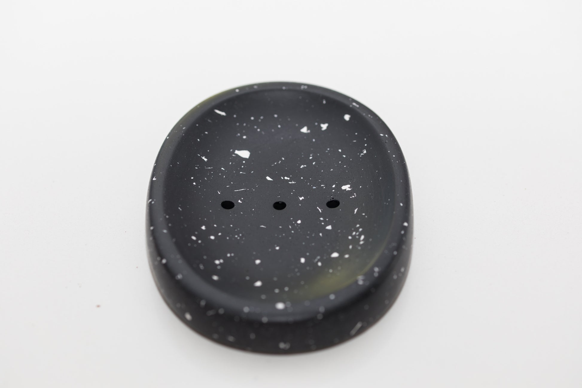 Terrazo Soap Dish - Black with white specks