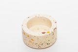 Terrazo Candleholder - Tealight style - White with coloured specks