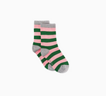 Pink and Green Bamboo Sock (Seamless Toe) - Kids Age 5-8