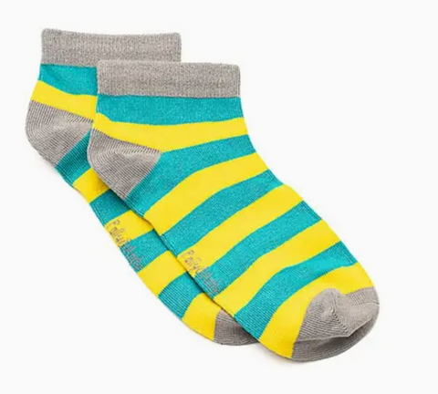 Green and Yellow Bamboo Ankle Sock (Seamless Toe) - Kids (Copy)