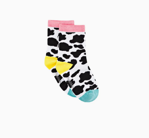 Cow Print Bamboo Sock (Seamless Toe) - Kids