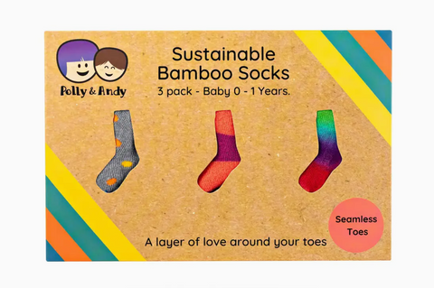 Gift Box - Set of 3 Baby Bamboo Socks (0 - 1 Years) - Newborn Gift Box