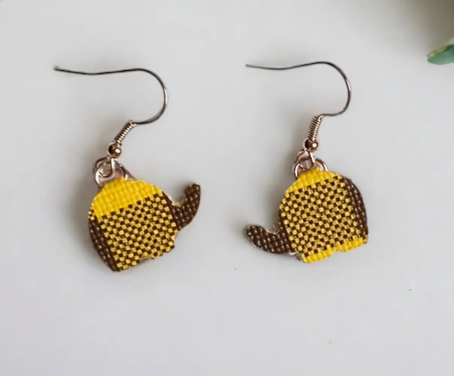 The Elephant Petite Drops Faux Leather Earrings