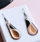 abstract casual chic long teardrop earrings / recycled vinyl earrings