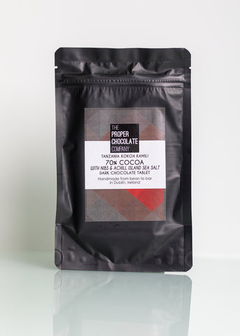 Proper Chocolate - 70% Cocoa Nibs & Achill Island Sea Salt