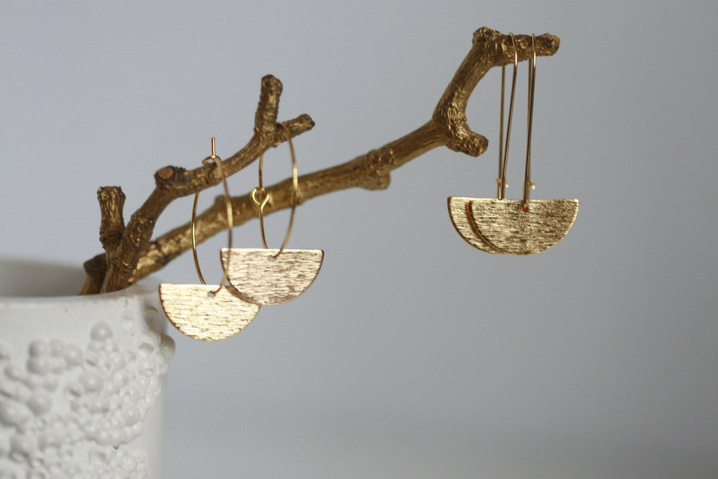 Moon Earrings | Hoop Earrings | Kaiko Studio