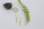 Delicate Brass Leaf Earrings | Fern