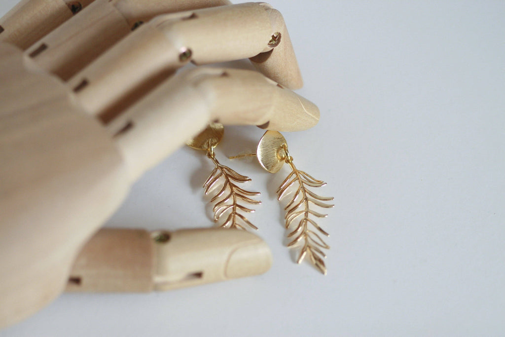 Long Leaf Studs | Tropical Earrings