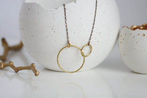 Brass Circle Necklace | Statement