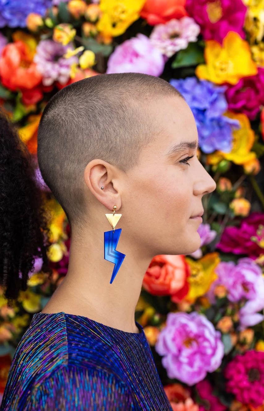 Grace Jones Lightning Bolt earrings | A Little Idea