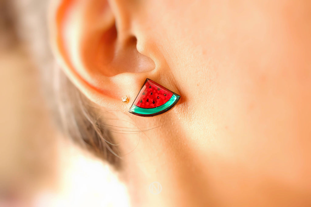 Watermelon Stud Earrings - Handmade to Order