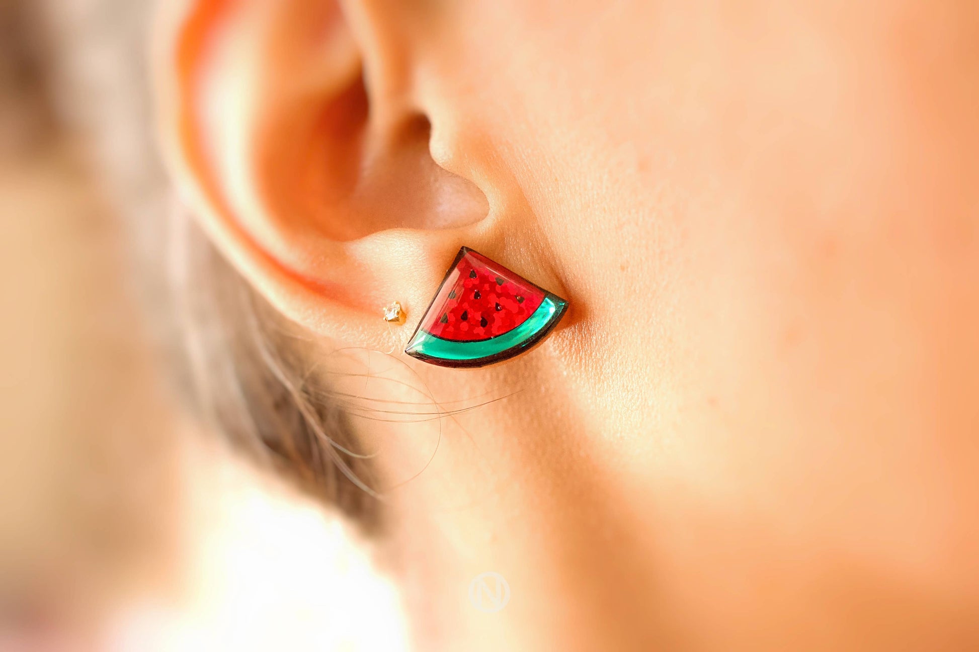 Watermelon Stud Earrings - Handmade to Order