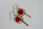 Double Circle & Bar Earrings | Enamel