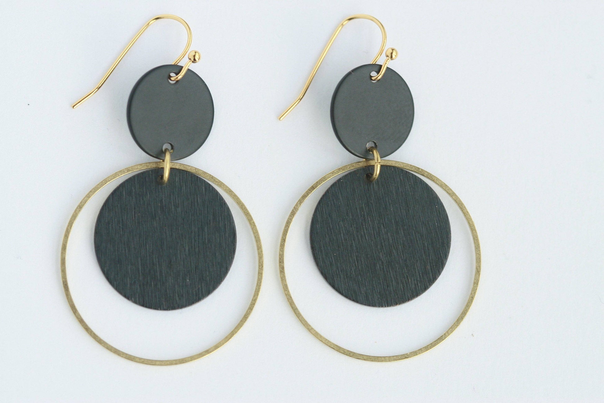 Black Statement Earrings | Brass