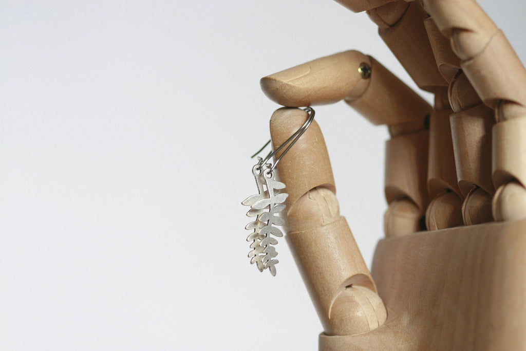 Delicate Leaf Earrings | Silver Plated