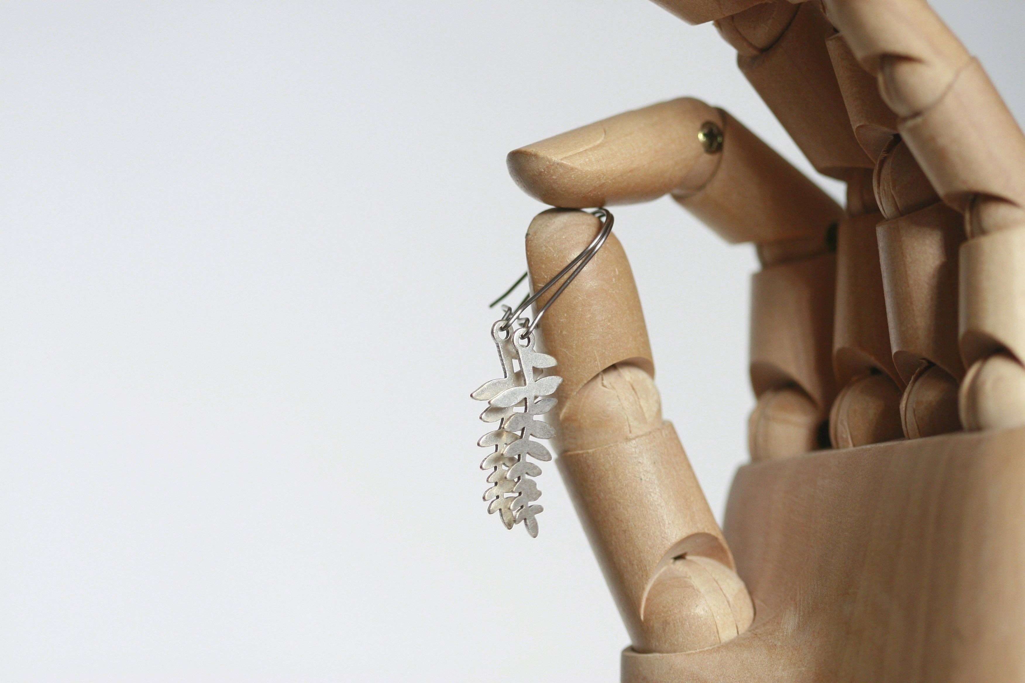 Delicate Leaf Earrings | Silver Plated