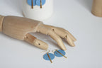 Sky Blue & Gold Statement Earrings | Kaiko Studio
