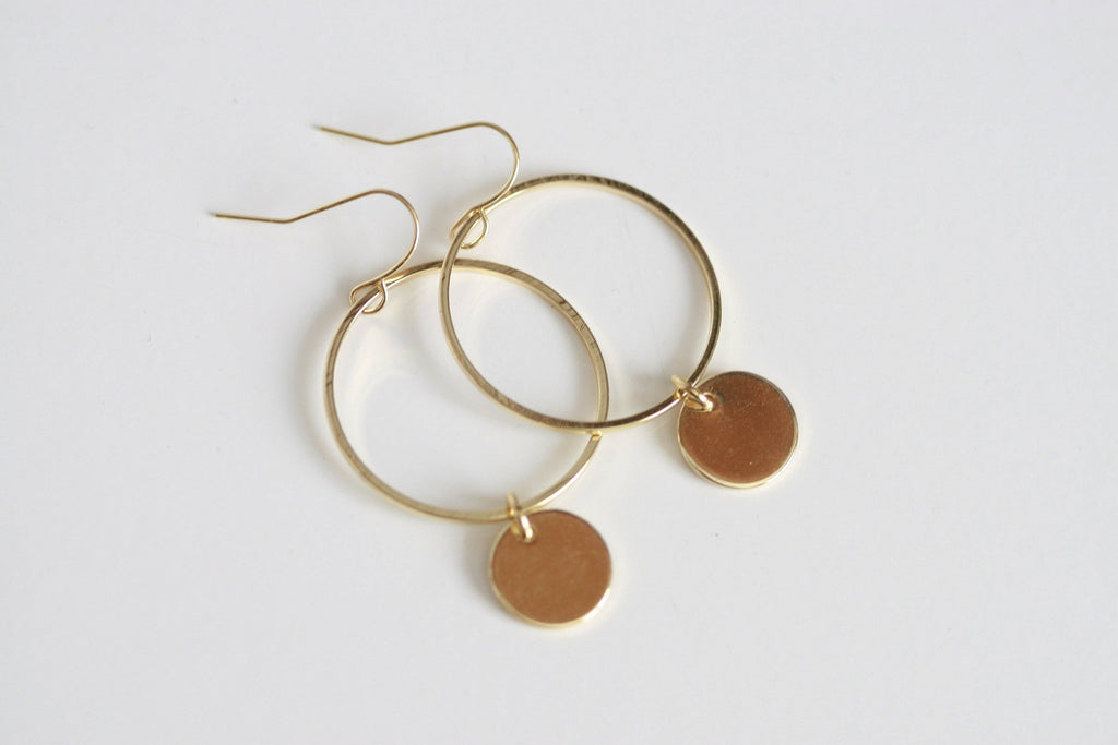 Geo Earrings | Gold Plated - Circle Symbolism Design | Kaiko Studio