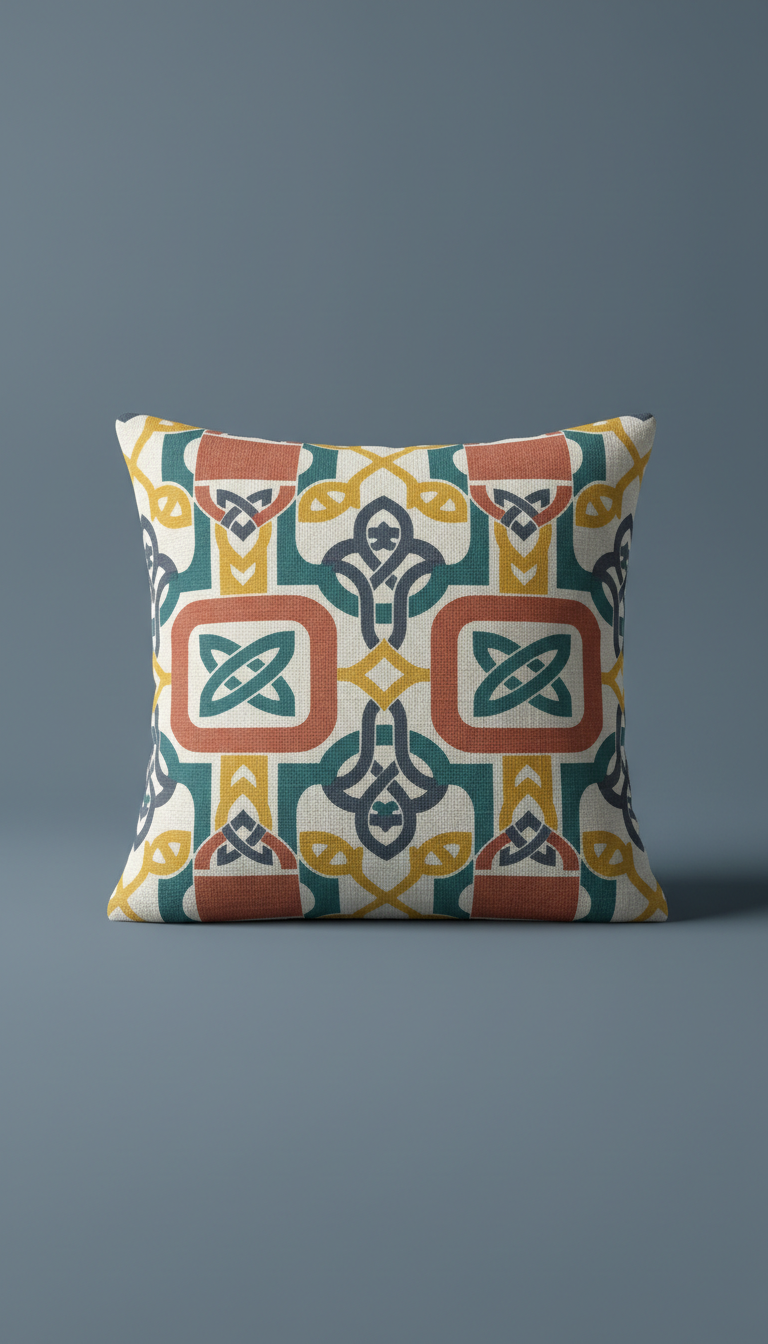 Linen Cushion with Modern Galway Print