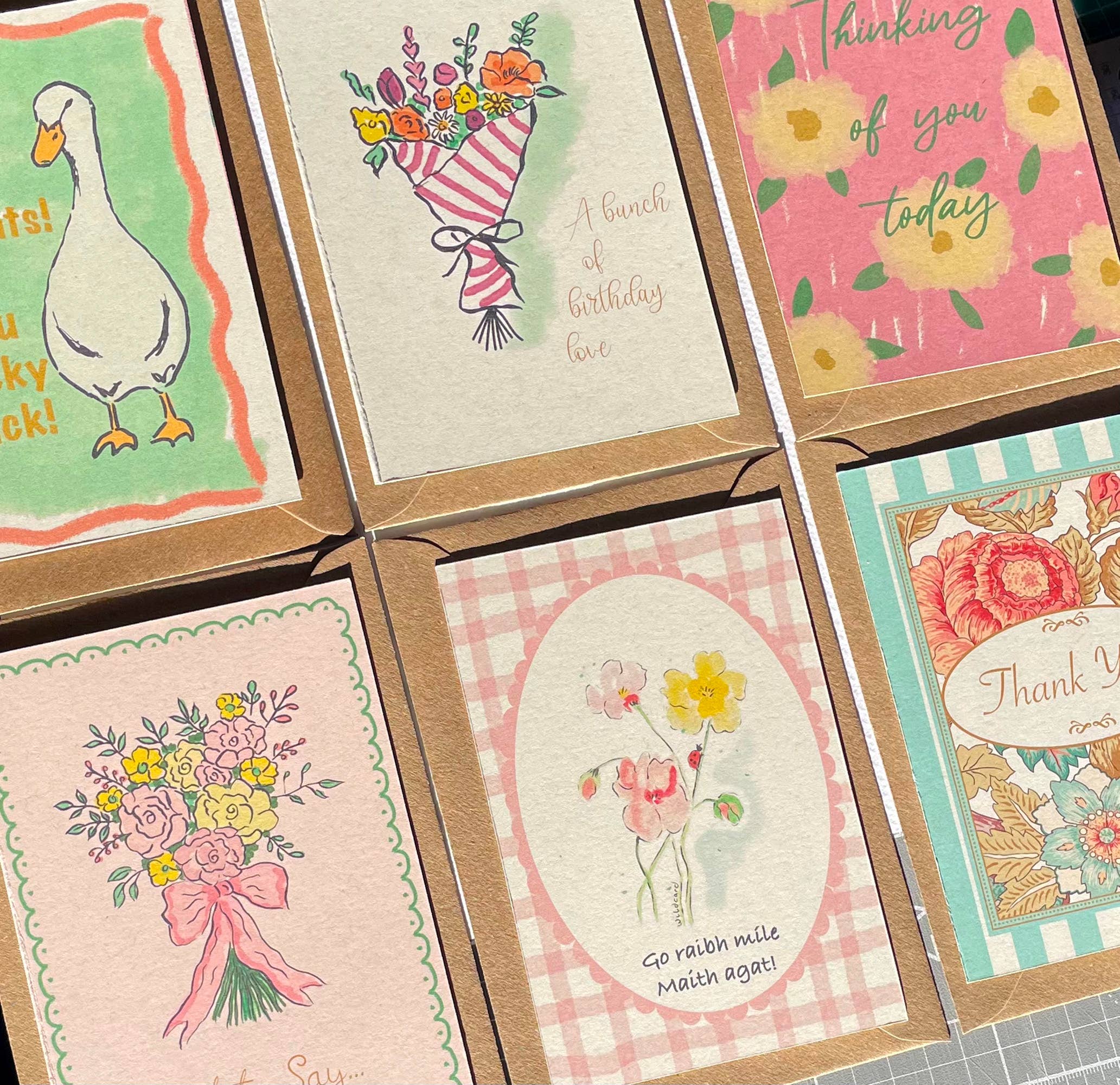 Birthday card, bunch of flowers