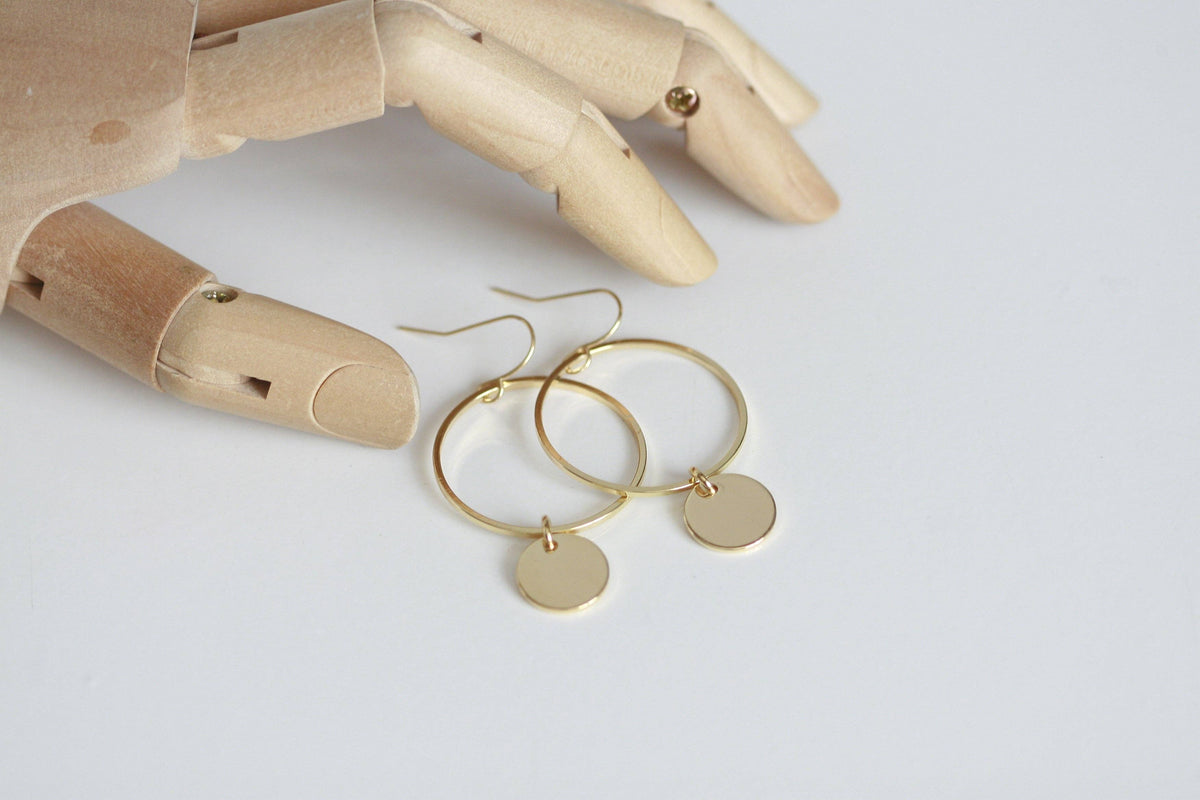 Geo Earrings | Gold Plated - Circle Symbolism Design | Kaiko Studio