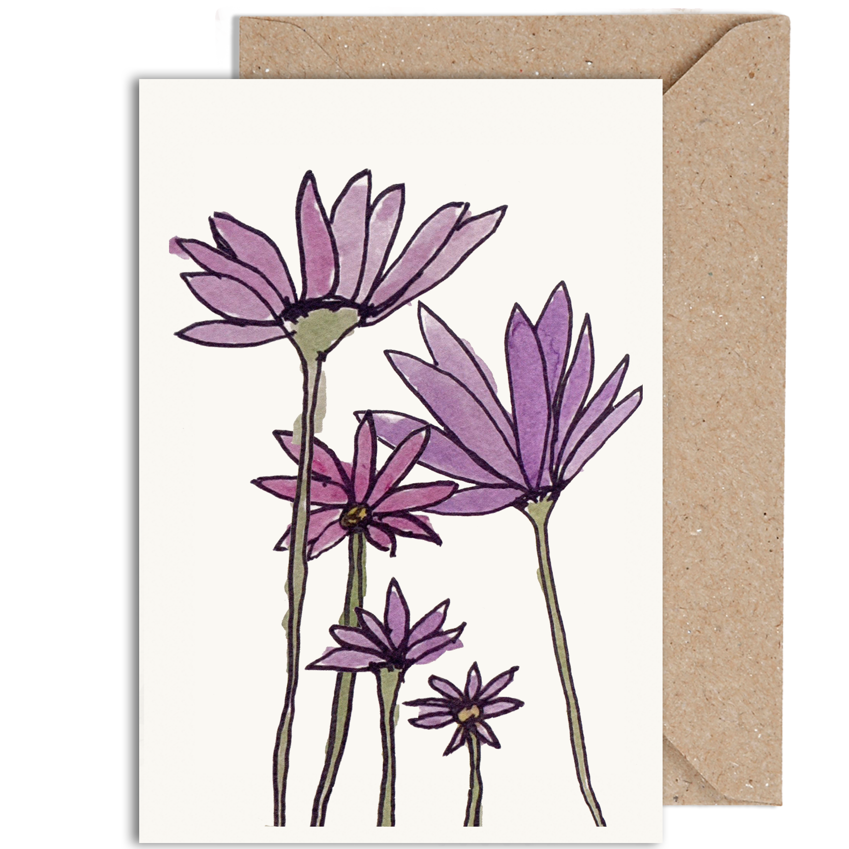Purple Daisy Greeting Card