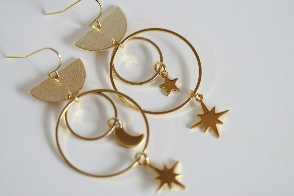 Celestial Moon & Star Earrings | Statement