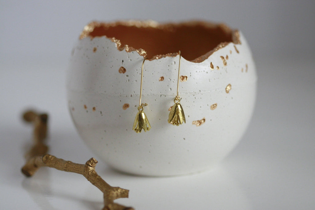 Delicate Bluebell Earrings | Brass | Kaiko Studio