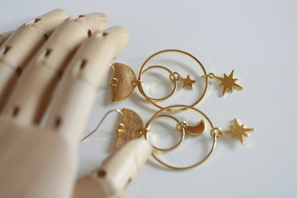 Celestial Moon & Star Earrings | Statement