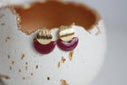 Enamel Semi Circle & Gold Studs | Kaiko Studio