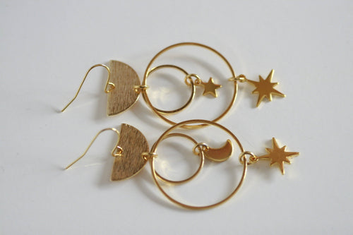 Celestial Moon & Star Earrings | Statement