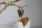 Black Brass Fern Earrings | Leverback
