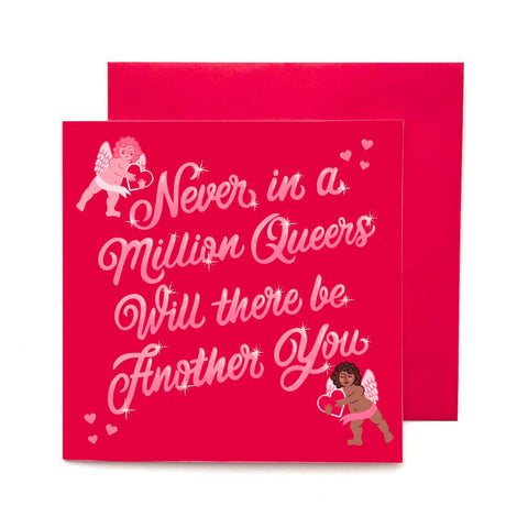 Never in A Million Queers Cherub Greeting Card