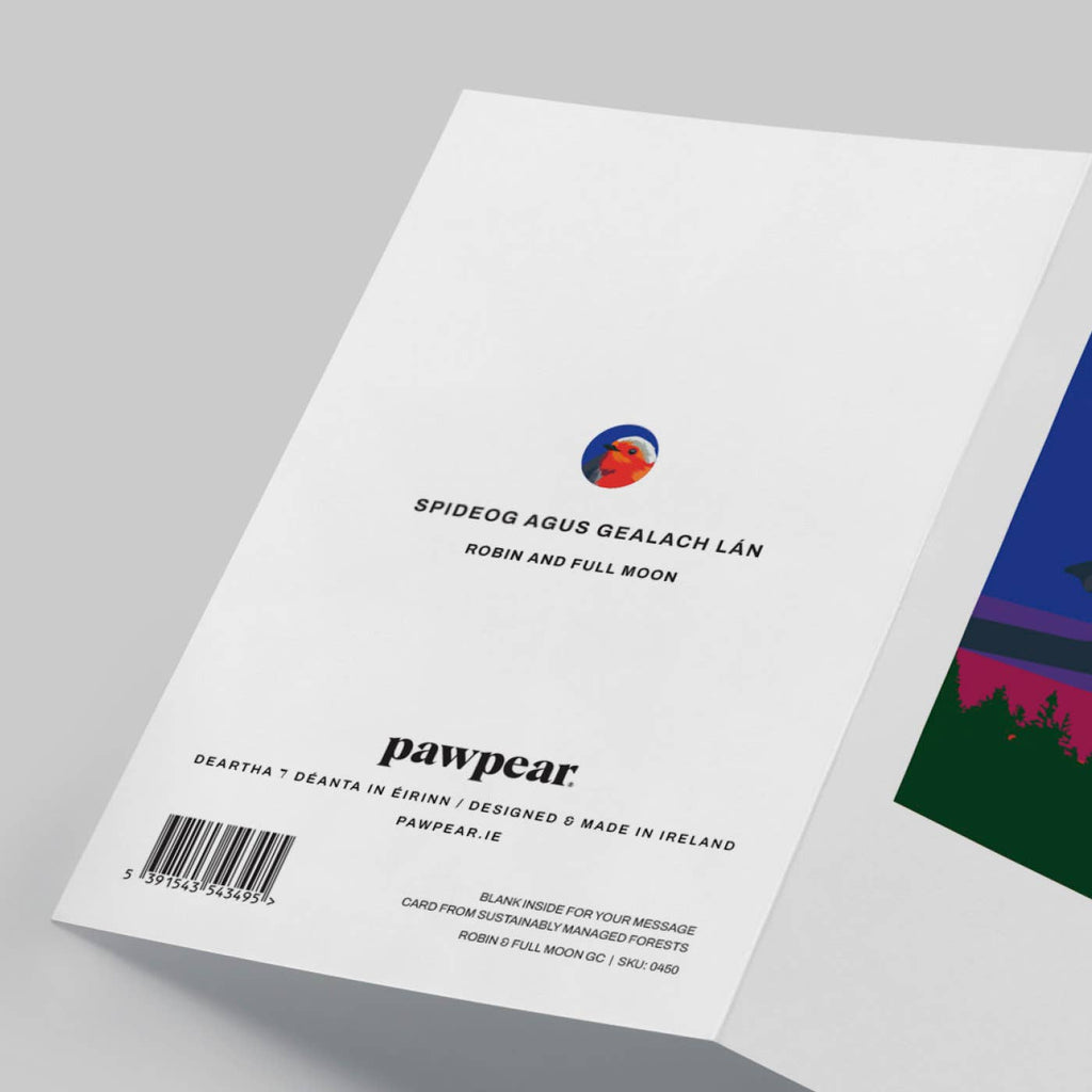 Robin & Full Moon Greeting Card