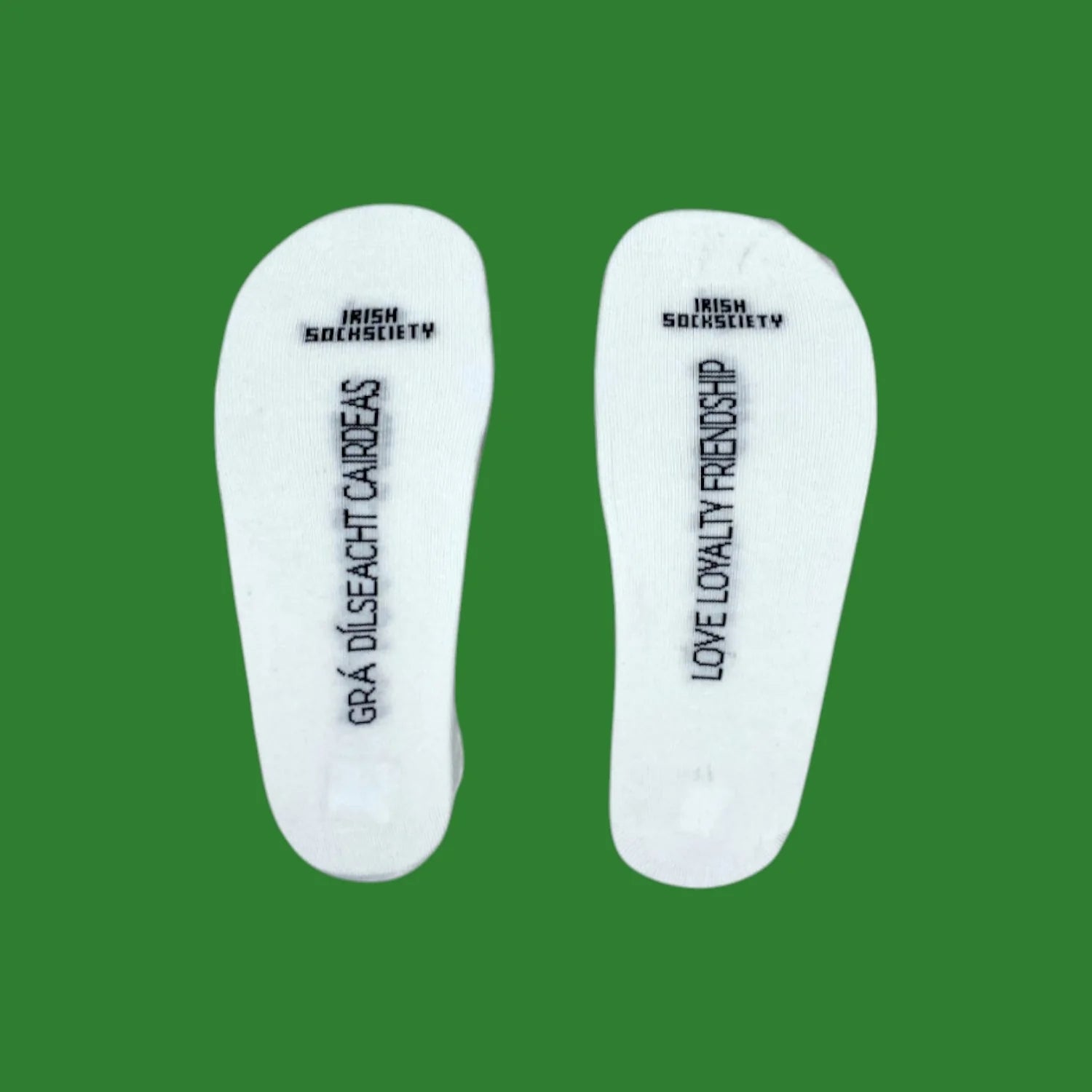 Claddagh Ring Socks White Embroidered
