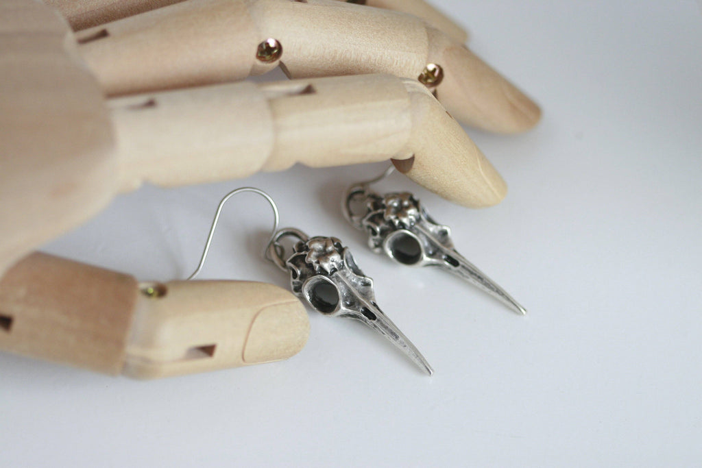 Silver Plated Skull Earrings | Blackbird