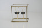 Black Brass Moon Earrings | Hoop