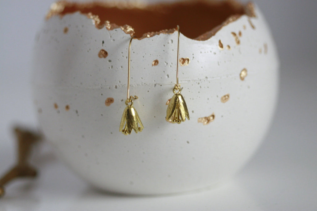 Delicate Bluebell Earrings | Brass | Kaiko Studio